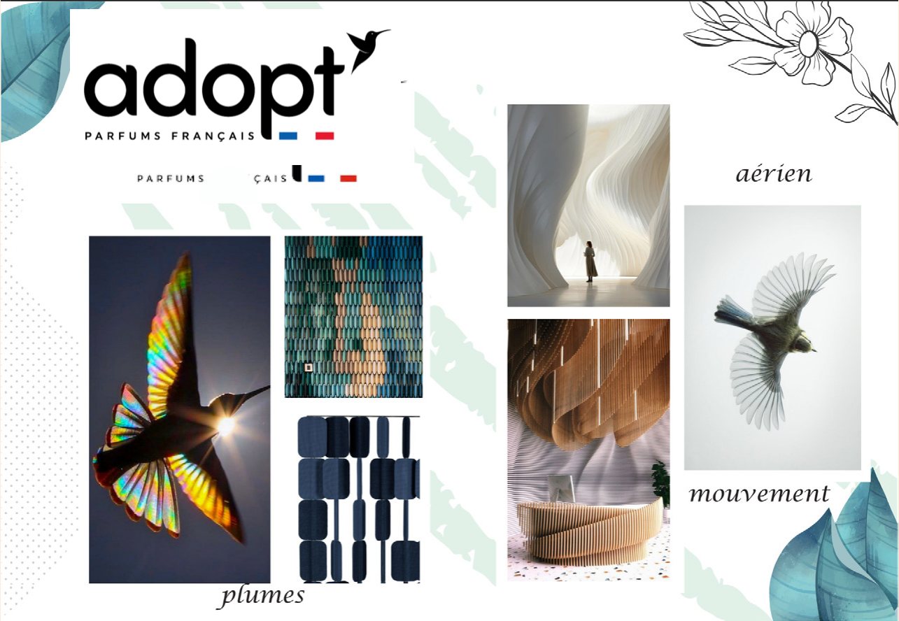 Moodboard concept du projet open-space Adopt